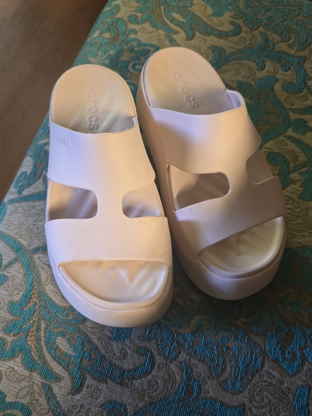 CROCS Women's Pink Platform Slide Clogs